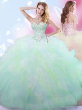Luxury Multi-color Sleeveless Beading Floor Length Quinceanera Gowns