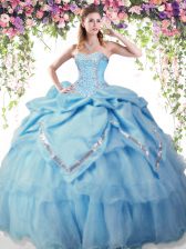  Sleeveless Beading and Pick Ups Lace Up Sweet 16 Dress
