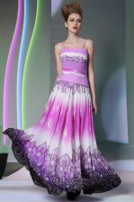 Simple Ruching Evening Dress Multi-color Side Zipper Sleeveless Floor Length