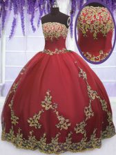  Sleeveless Zipper Floor Length Appliques Vestidos de Quinceanera