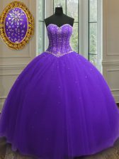  Sleeveless Beading and Sequins Lace Up Sweet 16 Dress