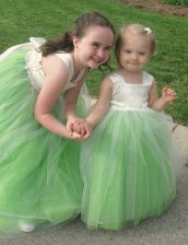  Floor Length Flower Girl Dress Tulle Sleeveless Bowknot