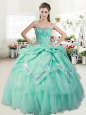 Exceptional Pick Ups Ball Gowns Sleeveless Apple Green Quinceanera Gown Lace Up