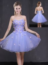 Inexpensive Mini Length A-line Sleeveless Lavender Lace Up