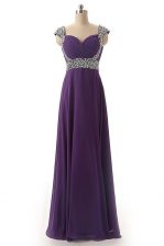 Suitable Cap Sleeves Beading and Ruching Lace Up 