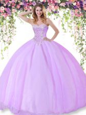 Pretty Sweetheart Sleeveless Tulle Sweet 16 Quinceanera Dress Beading Lace Up