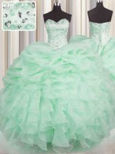 Fitting Sleeveless Beading and Ruffles Lace Up Sweet 16 Quinceanera Dress