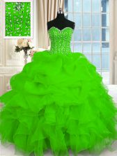  Floor Length 15 Quinceanera Dress Sweetheart Sleeveless Lace Up