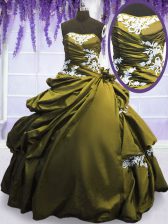 Fashionable Sleeveless Lace Up Floor Length Appliques and Pick Ups Quinceanera Gown