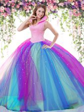  Backless Multi-color Sleeveless Beading Floor Length Vestidos de Quinceanera