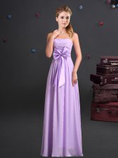  Strapless Sleeveless Chiffon Dama Dress for Quinceanera Ruching and Bowknot Zipper