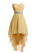 Modern Sweetheart Sleeveless Organza Homecoming Dress Belt Lace Up