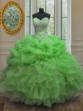  Sleeveless Beading and Ruffles and Pick Ups Floor Length Sweet 16 Dress