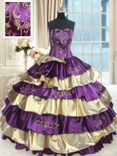 Affordable Multi-color Lace Up Sweet 16 Dresses Beading and Ruffled Layers Sleeveless Floor Length