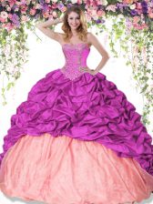 Hot Selling Multi-color Sleeveless Floor Length Beading and Pick Ups Lace Up Sweet 16 Dresses