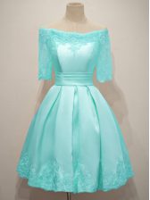 Fine Half Sleeves Lace Lace Up Damas Dress