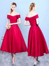 Wine Red Sleeveless Taffeta Lace Up Quinceanera Dama Dress for Prom and Party
