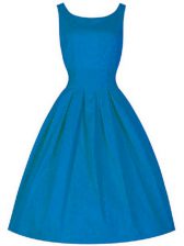 Classical Sleeveless Zipper Knee Length Ruching Damas Dress