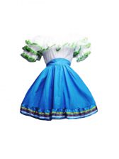  Blue And White A-line Taffeta Scoop Short Sleeves Ruffles Mini Length Zipper Dress for Prom