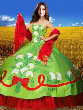Traditional Floor Length Ball Gowns Sleeveless Multi-color Quinceanera Dress Lace Up