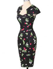 Sumptuous Multi-color Strapless Zipper Pattern Cap Sleeves