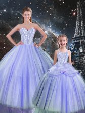 Clearance Floor Length Ball Gowns Sleeveless Lavender Vestidos de Quinceanera Lace Up