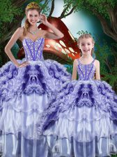 Elegant Floor Length Ball Gowns Sleeveless Multi-color Quinceanera Gown Lace Up