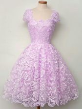 Top Selling Floor Length A-line Sleeveless Lilac Vestidos de Damas Lace Up
