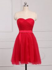 Unique Sweetheart Sleeveless Tulle Vestidos de Damas Ruching Zipper