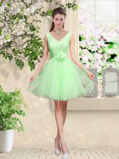  Damas Dress Prom and Party with Lace and Belt V-neck Sleeveless Lace Up