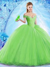  Sleeveless Beading Lace Up Quince Ball Gowns
