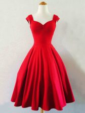  Red Sleeveless Ruching Mini Length Dama Dress