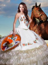  Sleeveless Lace Up Floor Length Ruffled Layers Quinceanera Dresses