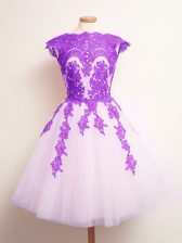 Fashion Scalloped Sleeveless Lace Up Quinceanera Court of Honor Dress Multi-color Tulle