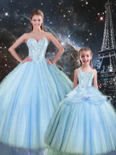  Sleeveless Lace Up Floor Length Beading Sweet 16 Dress