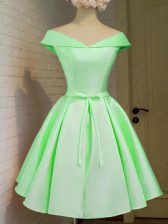  Off The Shoulder Cap Sleeves Taffeta Court Dresses for Sweet 16 Belt Lace Up