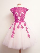  Multi-color Tulle Lace Up Court Dresses for Sweet 16 Sleeveless Mini Length Appliques