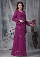  Purple Straps Zipper Beading Prom Evening Gown Sleeveless