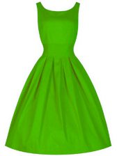  A-line Taffeta Scoop Sleeveless Ruching Knee Length Lace Up Quinceanera Dama Dress