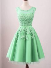  Tulle Sleeveless Knee Length Quinceanera Dama Dress and Lace