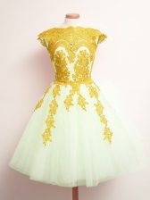  Mini Length Multi-color Court Dresses for Sweet 16 Tulle Sleeveless Appliques