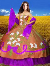  Ball Gowns Quinceanera Gown Multi-color Sweetheart Taffeta Sleeveless Floor Length Lace Up