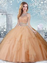 Pretty Sleeveless Beading Clasp Handle Quinceanera Dress