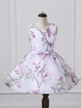 Best Knee Length Lace Up Pageant Gowns For Girls Multi-color for Wedding Party with Pattern
