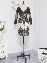  Long Sleeves Zipper Mini Length Lace and Appliques Homecoming Dress