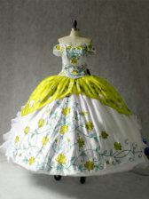 Latest Floor Length Ball Gowns Cap Sleeves Multi-color Vestidos de Quinceanera Lace Up