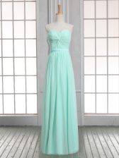 Beauteous Apple Green Sleeveless Chiffon Lace Up Dress for Prom for Prom and Military Ball and Sweet 16