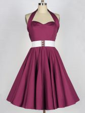 Customized Taffeta Sleeveless Knee Length Dama Dress for Quinceanera and Belt