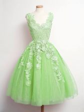  Vestidos de Damas Prom and Party and Wedding Party with Lace V-neck Sleeveless Lace Up