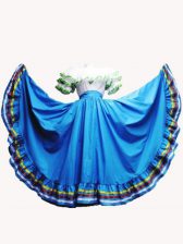 Most Popular Floor Length Baby Blue Quinceanera Dress Taffeta Short Sleeves Ruffled Layers